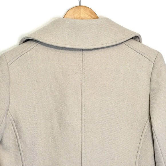 J.Crew Stadium Cloth Wool Cream Peacoat Double Breasted Classic Winter Coat 10T - Picture 12 of 16